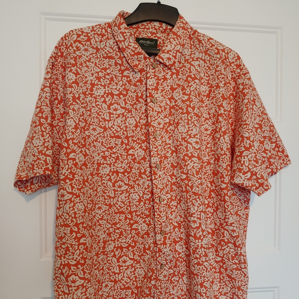 Eddie Bauer button up tropical shirt.